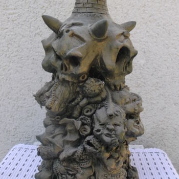 Sculpture intitulée "dégénération" par Christophe Schaefer, Œuvre d'art originale, Terre cuite