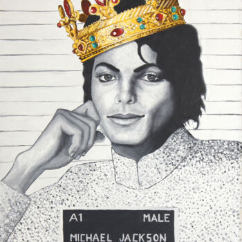 Painting titled "Michael Jackson, so…" by Christophe Stephan Durand, Original Artwork, Oil Mounted on Wood Stretcher frame