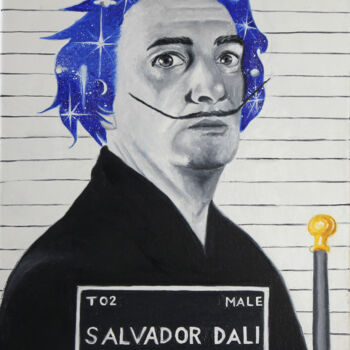 Painting titled "Dali 2" by Christophe Stephan Durand, Original Artwork, Oil Mounted on Wood Stretcher frame