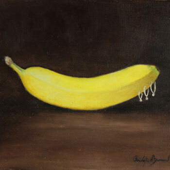 Painting titled "banane" by Christophe Stephan Durand, Original Artwork, Oil