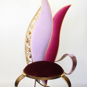 Diseño titulada "chaise trône Fleur" por Christophe Talec, Obra de arte original, Mueble