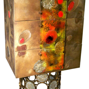 Design intitulée "commode Cellules" par Christophe Talec, Œuvre d'art originale, Meuble