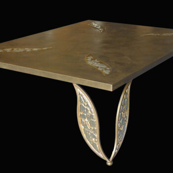 Diseño titulada "table basse Anna" por Christophe Talec, Obra de arte original, Mueble