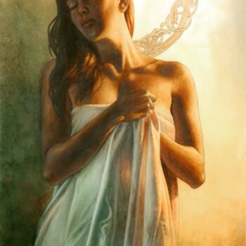 Painting titled "Sacred hour / study" by Christophe Vacher, Original Artwork, Oil