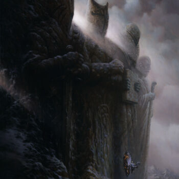 Peinture intitulée "the giants" par Christophe Vacher, Œuvre d'art originale, Huile