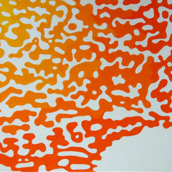 Картина под названием "Magma 1" - Christophe Vergé, Подлинное произведение искусства, Акрил Установлен на Деревянная рама дл…