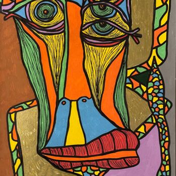 Drawing titled "As I see you" by Christophe Verger-Lecocq, Original Artwork, Marker