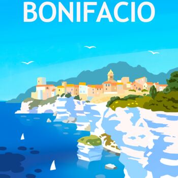 Dessin intitulée "Affiche de Bonifacio" par Christophe Williart, Œuvre d'art originale, Peinture numérique