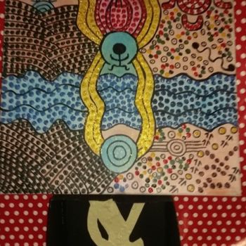 Schilderij getiteld "Rêve Aborigène" door Yc, Origineel Kunstwerk, Acryl