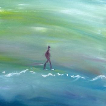 Peinture intitulée "le promeneur" par Christophe Caux, Œuvre d'art originale