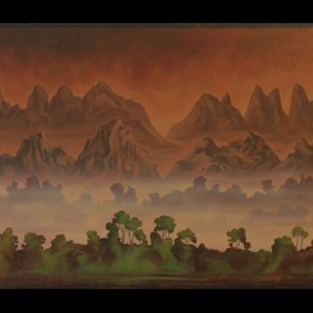 Pintura titulada "Landscape 6" por Christophe Daras, Obra de arte original