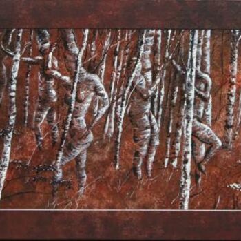 Painting titled "FORET des ETRES" by Christophe Durand, Original Artwork