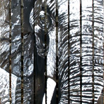 Schilderij getiteld "elephant-160-80.jpg" door Christophe Durand, Origineel Kunstwerk, Acryl