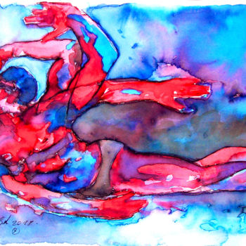 Painting titled "3" by Christophe Gol, Original Artwork, Watercolor