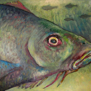 Картина под названием "Portrait de la mer 2" - Christophe Gol, Подлинное произведение искусства, Акрил Установлен на Деревян…