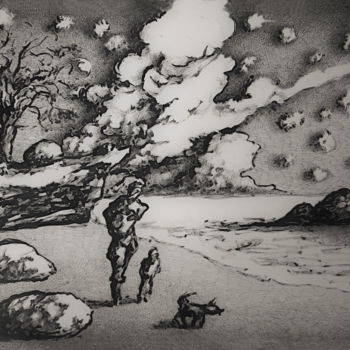 Dibujo titulada "Les grandes découve…" por Christophe Gol, Obra de arte original, Tinta