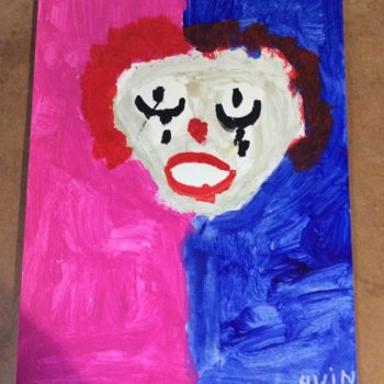 Painting titled "CLOWN" by Christophe Huin, Original Artwork, Acrylic