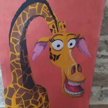 Peinture intitulée "girafe" par Marion Christophe, Œuvre d'art originale, Acrylique