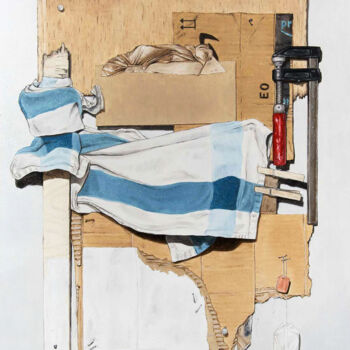 Malerei mit dem Titel "Konstruktion" von Christopher Kieling, Original-Kunstwerk, Öl