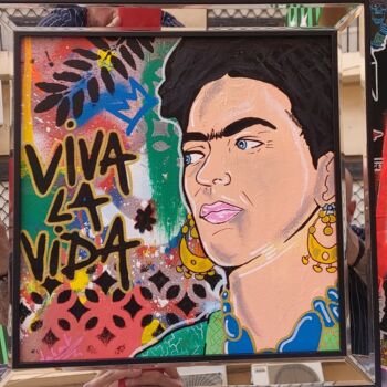 Ζωγραφική με τίτλο "Frida vida" από Christopher Normandin (Dark art), Αυθεντικά έργα τέχνης, Ακρυλικό Τοποθετήθηκε στο Χαρτό…