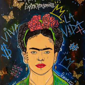 Painting titled "Frida" by Christopher Normandin (Dark art), Original Artwork, Acrylic
