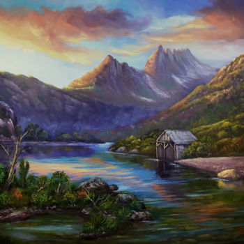 Painting titled "First light on Crad…" by Christopher Vidal, Original Artwork, Oil