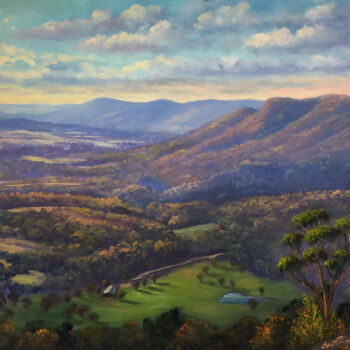 Pintura intitulada "The View from Mt Bl…" por Christopher Vidal, Obras de arte originais, Óleo