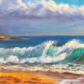 Pintura intitulada "Breaking Wave 2" por Christopher Vidal, Obras de arte originais, Óleo