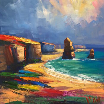 Painting titled "The Great Ocean Road" by Christopher Vidal, Original Artwork, Acrylic