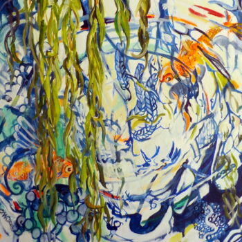 「Willow Pattern」というタイトルの絵画 Christopher Walkerによって, オリジナルのアートワーク, オイル