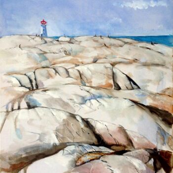 Картина под названием "Out on the Rocks" - Christopher Walker, Подлинное произведение искусства, Масло