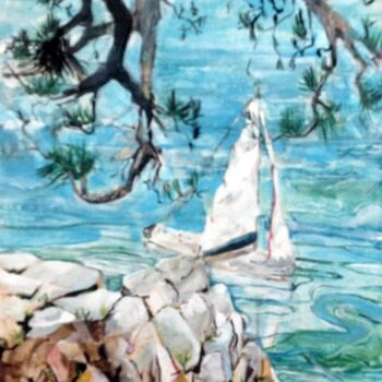 Painting titled "Becalmed at the Cal…" by Christopher Walker, Original Artwork, Oil