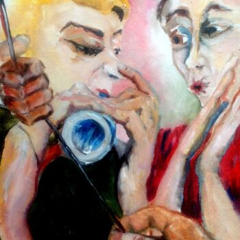 Painting titled "Band Hands, Whistle…" by Christopher Walker, Original Artwork, Oil