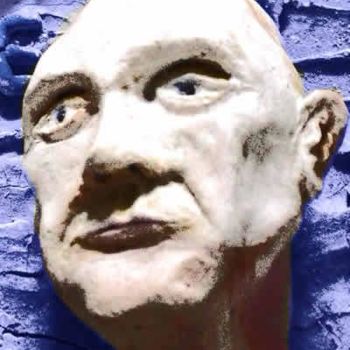 Malerei mit dem Titel "face of old man" von Miller Chris, Original-Kunstwerk, Öl