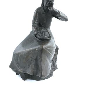 Skulptur mit dem Titel "MY MOTHER" von Christos Kapralos, Original-Kunstwerk, Bronze