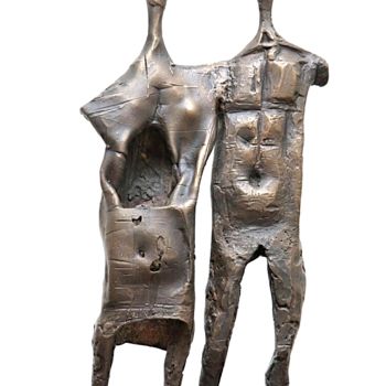 Sculpture titled "COUPLE" by Christos Kapralos, Original Artwork, Bronze
