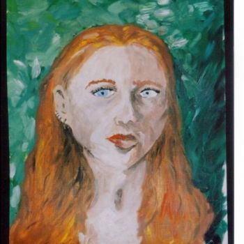 Pintura intitulada "Self Portrait" por Christy Carrithers-Vesci, Obras de arte originais