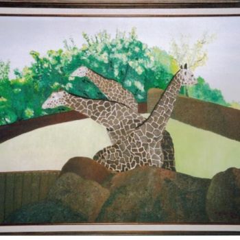 Ζωγραφική με τίτλο "At the Zoo" από Christy Carrithers-Vesci, Αυθεντικά έργα τέχνης