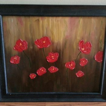 Painting titled "Poppies" by Christy Carrithers-Vesci, Original Artwork, Oil