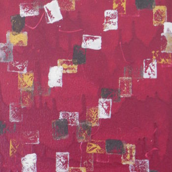 Peinture intitulée "wandering-1-red-33x…" par Wakta, Œuvre d'art originale, Acrylique