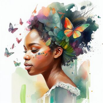 "Watercolor Butterfl…" başlıklı Dijital Sanat Chromatic Fusion Studio tarafından, Orijinal sanat, Suluboya