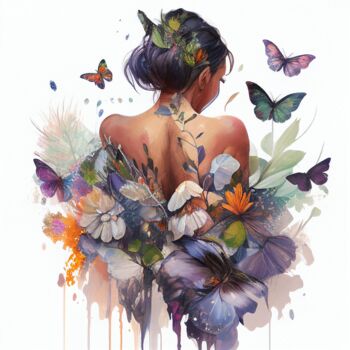 Digital Arts με τίτλο "Watercolor Butterfl…" από Chromatic Fusion Studio, Αυθεντικά έργα τέχνης, Ακουαρέλα