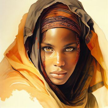 "Watercolor Tuareg W…" başlıklı Dijital Sanat Chromatic Fusion Studio tarafından, Orijinal sanat, Suluboya
