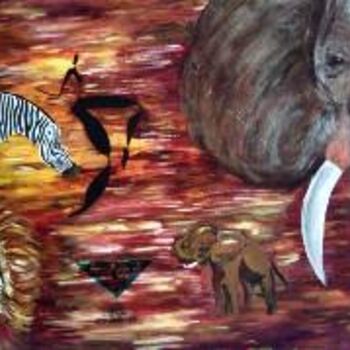 Pintura intitulada "africart" por Chris, Obras de arte originais