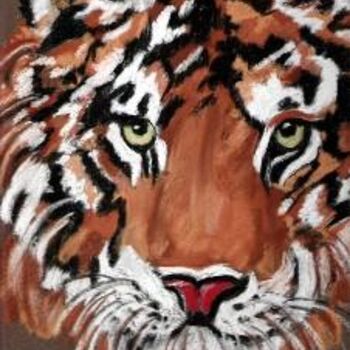 Pintura intitulada "tigre" por Chris, Obras de arte originais
