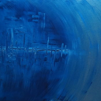 Peinture intitulée "L'horizon bleue" par Chrysarte, Œuvre d'art originale, Acrylique