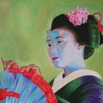 Painting titled "Geisha psyché" by Chrystel Mialet, Original Artwork