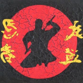 Картина под названием "20x20 samourai" - Chrystel Mialet, Подлинное произведение искусства