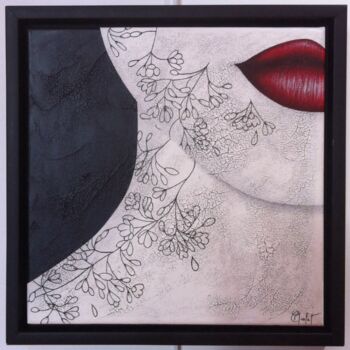 Pintura intitulada "Geisha - Branche de…" por Chrystel Mialet, Obras de arte originais, Óleo