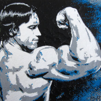 Painting titled "Arnold Schwarzenegg…" by Chrystel Mialet, Original Artwork, Acrylic